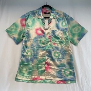 Urban Outfitters Tie-Dye Short Sleeve Button Down Shirt Unisex Medium NEW